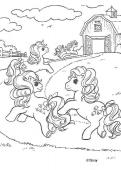 Ponies running home - Coloring - Cartoon Characters Coloring Pages - My Little Pony coloring book pages