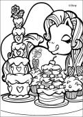 Pony is fond of cakes - Coloring - CARTOON CHARACTERS Coloring Pages - MY LITTLE PONY coloring pages