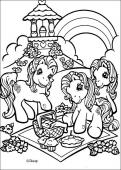 Ponies having a picnic - Coloring - CARTOON CHARACTERS Coloring Pages - MY LITTLE PONY coloring pages