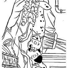 Perdita and Pongo - Coloring - Disney coloring pages - 101 Dalmatians coloring pages