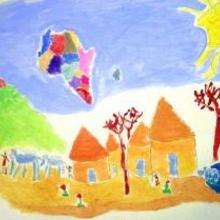 African village - Drawing for kids - KIDS drawings - WORLD drawings - AFRICA - GUINEA