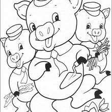 Three little pigs coloring page
