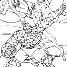 Silence before a great fight - Coloring page - SUPER HEROES Coloring Pages - FANTASTIC FOUR coloring pages - THE THING coloring pages
