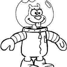 Sandy Cheeks the squirrel from Texas - Coloring page - TV SERIES CHARACTERS coloring pages - SPONGE BOB coloring book pages - SANDY CHEEKS coloring pages