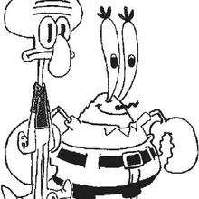 Eugene Mr. Krabs and Squidward - Coloring page - TV SERIES CHARACTERS coloring pages - SPONGE BOB coloring book pages - EUGENE MR. KRABS coloring pages