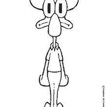 Squidward - Coloring page - CHARACTERS coloring pages - TV SERIES CHARACTERS coloring pages - SPONGE BOB coloring book pages - SQUIWARD coloring pages