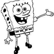 Happy Sponge Bob - Coloring page - CHARACTERS coloring pages - TV SERIES CHARACTERS coloring pages - SPONGE BOB coloring book pages - SPONGE BOB to color