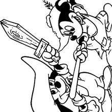 Sword fight coloring page