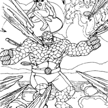 Danger - Coloring page - SUPER HEROES Coloring Pages - FANTASTIC FOUR coloring pages - THE THING coloring pages