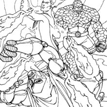 Doctor Doom in fire - Coloring page - SUPER HEROES Coloring Pages - FANTASTIC FOUR coloring pages - DOCTOR DOOM coloring pages