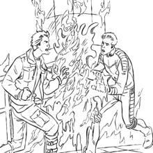 Iceman and Pyro coloring page