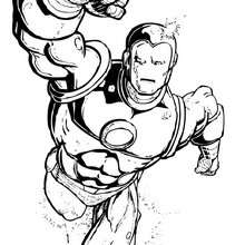 Iron Man flying coloring page