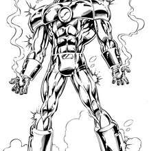 Iron man with his best armor coloring page