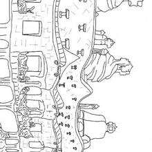 Architecture of Gaudi Pedrera - Coloring page - COUNTRIES Coloring Pages - PRINTABLE Countries coloring pages