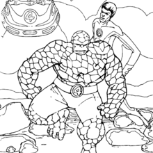 The Thing and Mr Fantastic - Coloring page - SUPER HEROES Coloring Pages - FANTASTIC FOUR coloring pages - THE THING coloring pages