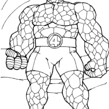 The thing muscles - Coloring page - SUPER HEROES Coloring Pages - FANTASTIC FOUR coloring pages - THE THING coloring pages