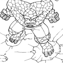 The thing is angry coloring page