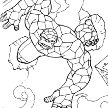 The Thing running - Coloring page - SUPER HEROES Coloring Pages - FANTASTIC FOUR coloring pages - THE THING coloring pages