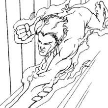Human Torch Fury coloring page