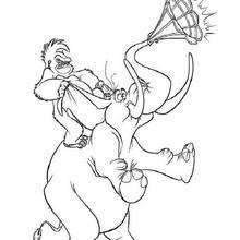 Monkey and the elephant - Coloring page - DISNEY coloring pages - Tarzan coloring pages