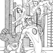 Fantastic Four in New York coloring page