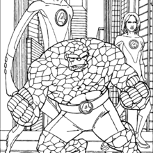 Fantastic four - Coloring page - SUPER HEROES Coloring Pages - FANTASTIC FOUR coloring pages - THE THING coloring pages