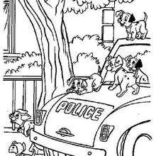 Puppies are playing - Coloring page - DISNEY coloring pages - 101 Dalmatians coloring pages