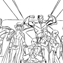 Heroes at mutant school coloring page