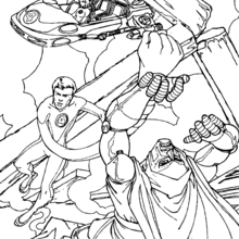 Mr Fantastic and Doctor Doom - Coloring page - SUPER HEROES Coloring Pages - FANTASTIC FOUR coloring pages - MR FANTASTIC coloring pages