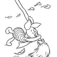 Piglet is flying - Coloring page - DISNEY coloring pages - Winnie The Pooh coloring pages