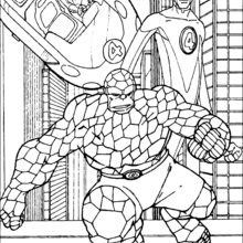 The thing and friends - Coloring page - SUPER HEROES Coloring Pages - FANTASTIC FOUR coloring pages - THE THING coloring pages