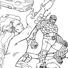 Human Torch in action - Coloring page - SUPER HEROES Coloring Pages - FANTASTIC FOUR coloring pages - HUMAN TORCH coloring pages