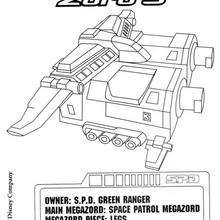 Space Patrol Zord 3 - Coloring page - CHARACTERS coloring pages - TV SERIES CHARACTERS coloring pages - POWER RANGERS coloring pages
