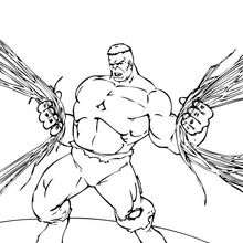 Hulk destroying the city - Coloring page - SUPER HEROES Coloring Pages - THE INCREDIBLE HULK coloring pages