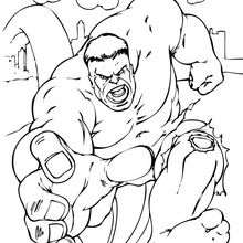 Hulk running - Coloring page - SUPER HEROES Coloring Pages - THE INCREDIBLE HULK coloring pages