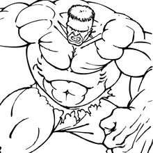 Hulk shows his muscles - Coloring page - SUPER HEROES Coloring Pages - THE INCREDIBLE HULK coloring pages