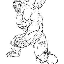 Hulk ready to fight - Coloring page - SUPER HEROES Coloring Pages - THE INCREDIBLE HULK coloring pages