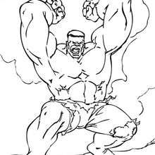 Hulk flying into the rage - Coloring page - SUPER HEROES Coloring Pages - THE INCREDIBLE HULK coloring pages