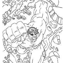 Hulk's coming - Coloring page - SUPER HEROES Coloring Pages - THE INCREDIBLE HULK coloring pages