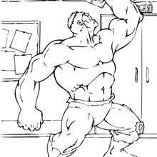 Hulk breaking the ceiling - Coloring page - SUPER HEROES Coloring Pages - THE INCREDIBLE HULK coloring pages