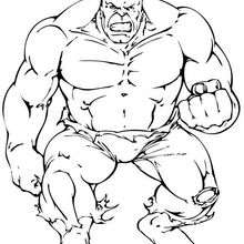 The punch of Hulk - Coloring page - SUPER HEROES Coloring Pages - THE INCREDIBLE HULK coloring pages