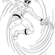 Ranger in action - Coloring page - CHARACTERS coloring pages - TV SERIES CHARACTERS coloring pages - POWER RANGERS coloring pages