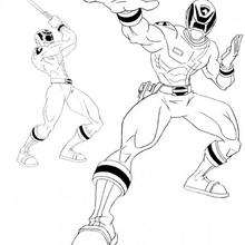Power Ranger fighting - Coloring page - CHARACTERS coloring pages - TV SERIES CHARACTERS coloring pages - POWER RANGERS coloring pages