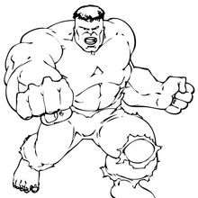 Hulk's punch - Coloring page - SUPER HEROES Coloring Pages - THE INCREDIBLE HULK coloring pages