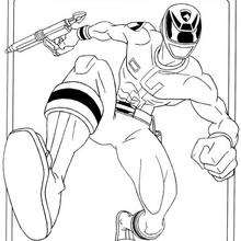 Power Ranger with laser gun - Coloring page - CHARACTERS coloring pages - TV SERIES CHARACTERS coloring pages - POWER RANGERS coloring pages