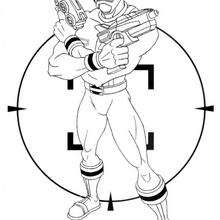 Power Ranger with laser guns - Coloring page - CHARACTERS coloring pages - TV SERIES CHARACTERS coloring pages - POWER RANGERS coloring pages