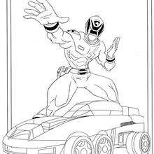 Power Ranger's car - Coloring page - CHARACTERS coloring pages - TV SERIES CHARACTERS coloring pages - POWER RANGERS coloring pages