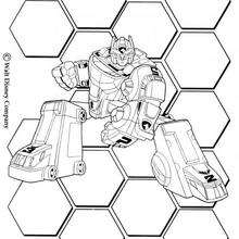 Robot in action - Coloring page - CHARACTERS coloring pages - TV SERIES CHARACTERS coloring pages - POWER RANGERS coloring pages