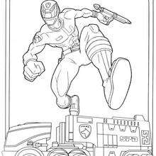 Truck Jumping Power Ranger coloring page