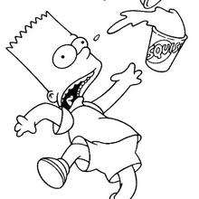 Bart and his drink - Coloring page - CHARACTERS coloring pages - TV SERIES CHARACTERS coloring pages - THE SIMPSONS coloring pages - BART coloring pages